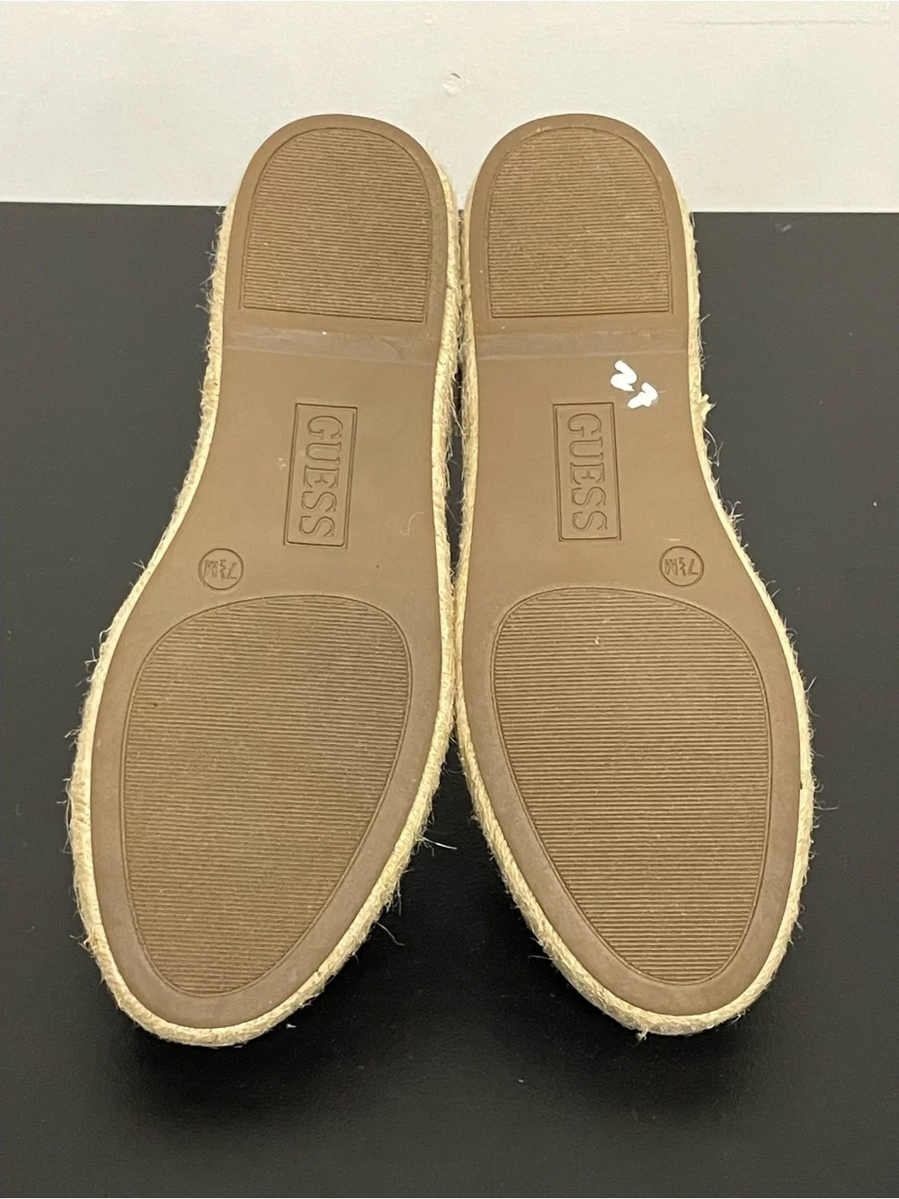 NEW Guess Ankle Strap Espadrille Flat Sandals in Tan